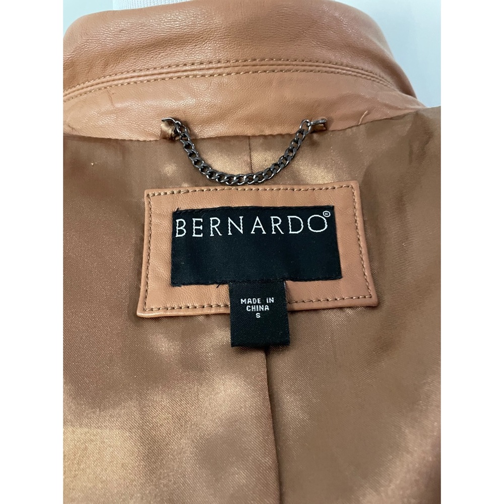 New! BERNARDO Cognac Leather Jacket Size Small - Picture 7 of 15